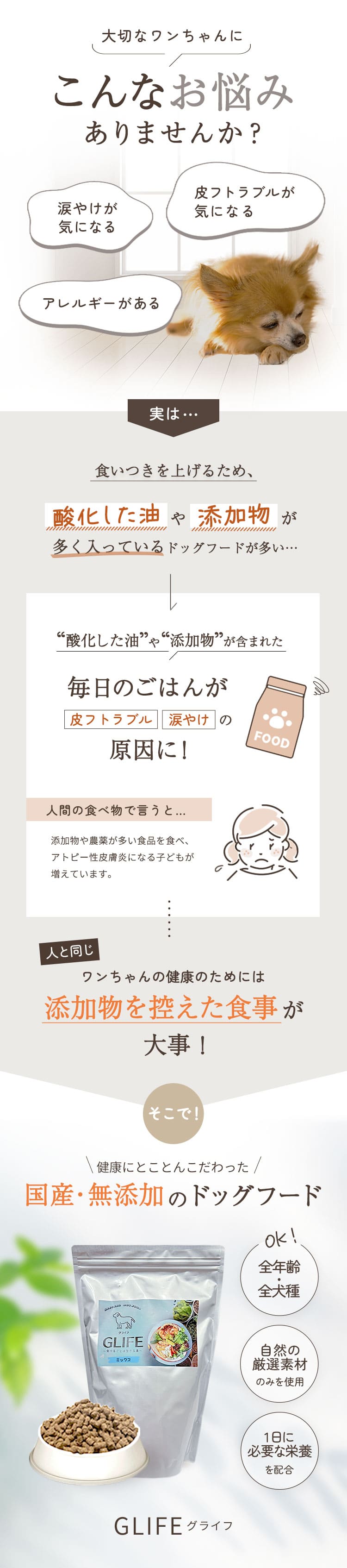 こんなお悩みありませんか涙やけアレルギー