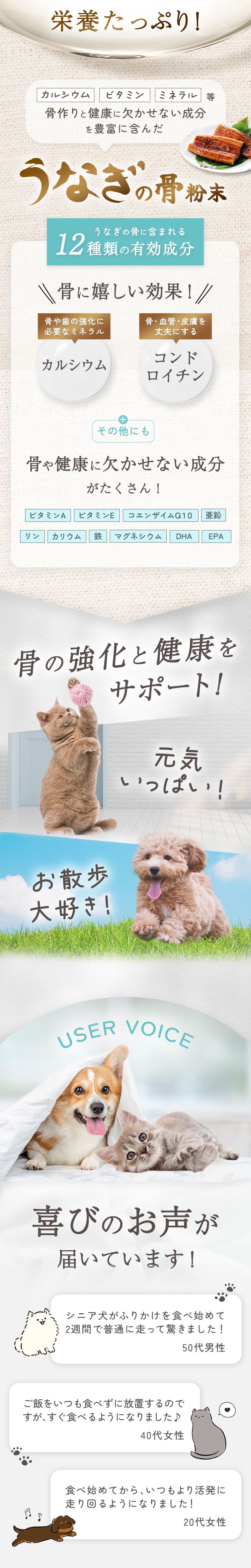 うなぎの骨粉末_骨の強化と健康をサポート_喜びのお声が届いています